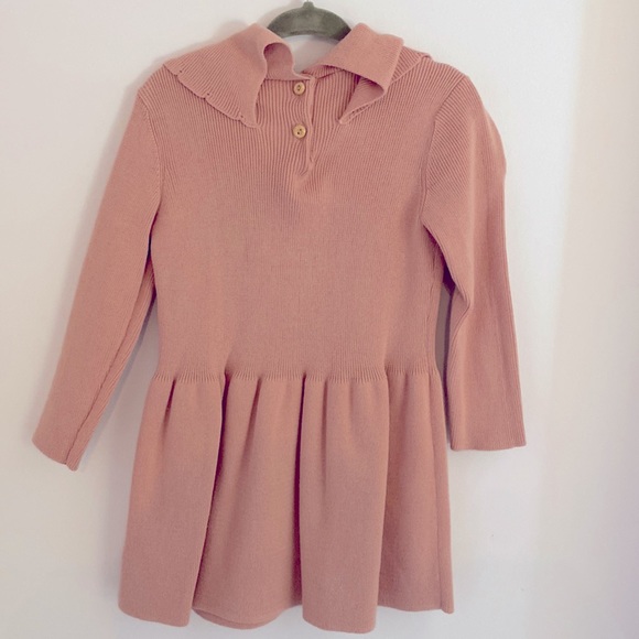 H&M Mauve Pink Knit Bow Dress. Size 18 months. New w/o tags. - Picture 3 of 4